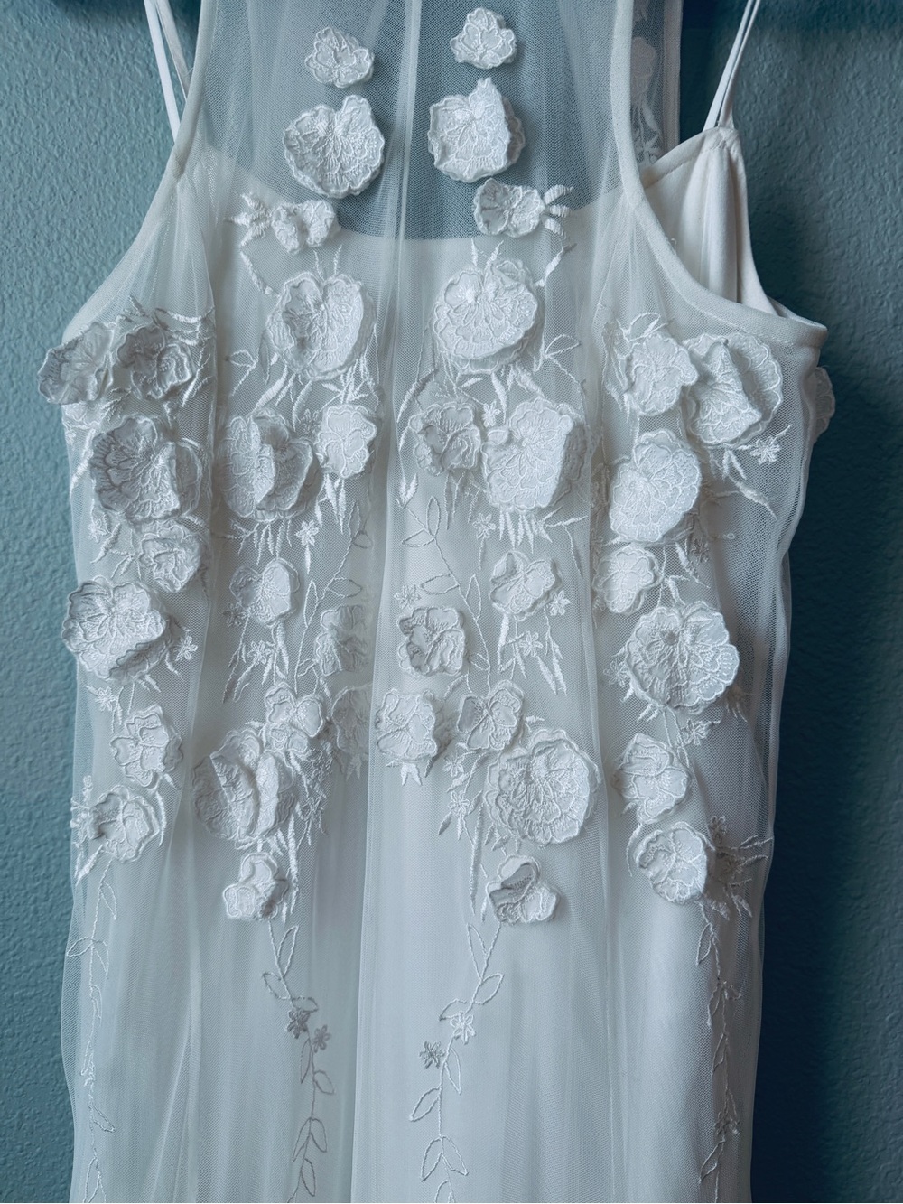 BHLDN Sleeveless Tulle Appliqué Maxi Dress in Ivory NWT NEVER WORN! - Picture 3 of 7